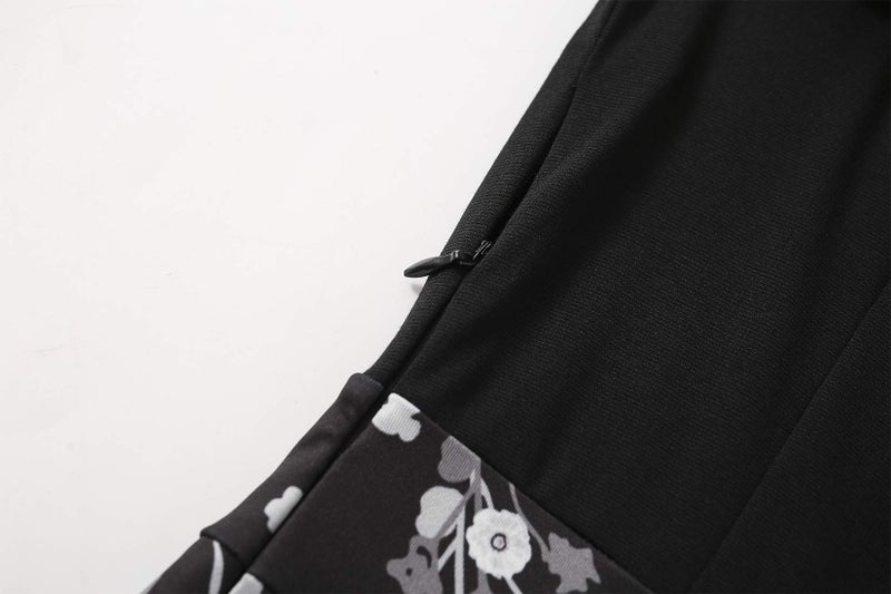 HELYO Fit and Flare Dresses for Petite Women Casual Party Vintage Peter Pan Collar A-Line Swing Wear to Work Dress with Pockets 978 (Black Floral, XL) - Image 4